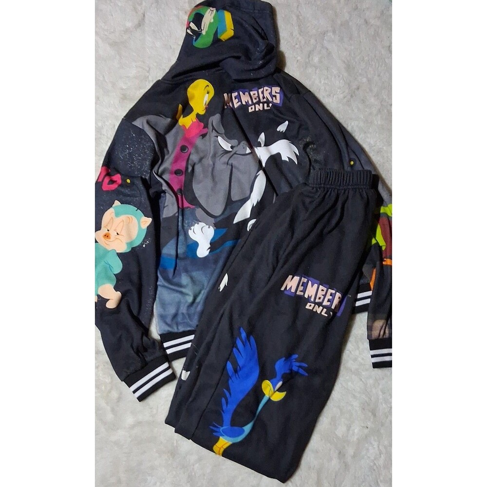 Looney Tunes Graphic Hoodie and Pants Set Members Only Boys sz 18